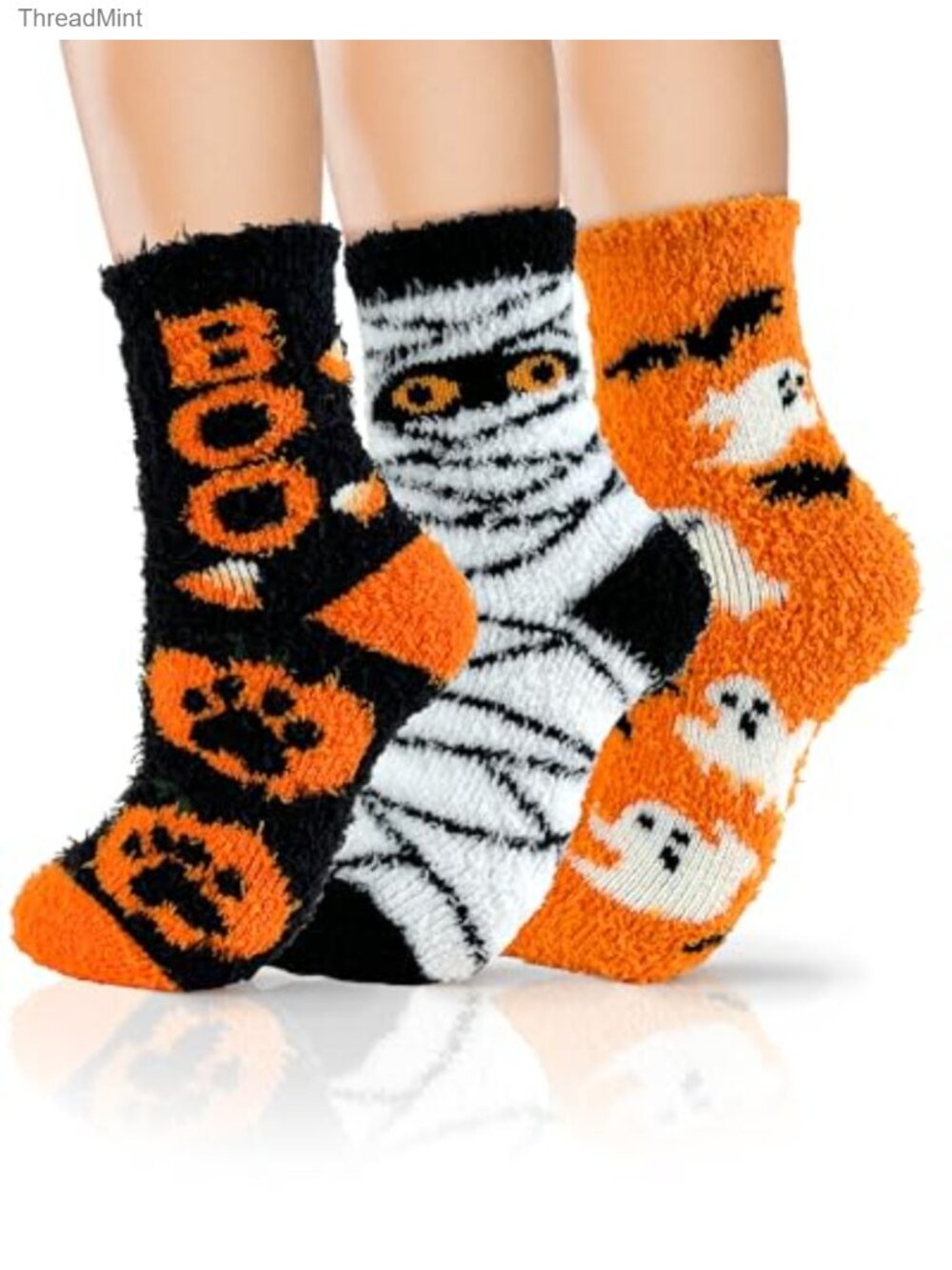 Fuzzy Slipper Socks Women's 3 Pack Halloween Cozy Gift